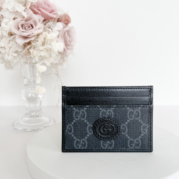 GUCCI 名片卡夾 灰黑