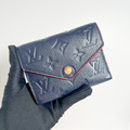 LOUIS VUITTON LV VICTORINE 壓印三折短夾 海軍藍/紅_5