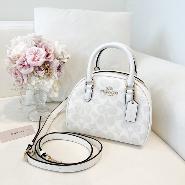 COACH 饅頭包 白老花