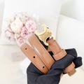 CELINE 光滑小牛皮凱旋門 皮帶 1.8cm