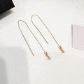 YSL 金屬穿線耳環
