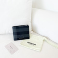 BURBERRY 格紋 八卡短夾 黑