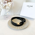 CELINE 凱旋門皮帶 1.3cm 黑金_3