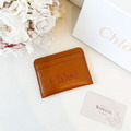 CHLOE 刺繡牛皮卡夾 棕_3