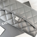 CHANEL CF信封長夾 黑銀牛_3
