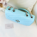 TORY BURCH 羊皮絎縫鏈包 天藍 TB_4