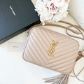 YSL LOU 山形紋流蘇相機包 藕粉