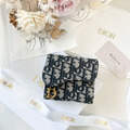 DIOR SADDLE LOTUS 馬鞍三折短夾 老花