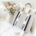 CHLOE WOODY TOTE BAG 中 藍