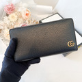 GUCCI GG經典拉鍊長夾 素黑