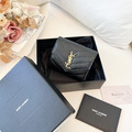 Saint Laurent Paris YSL 新款三折短夾 黑金_2