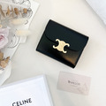 CELINE 凱旋門 三折短夾 黑