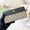GUCCI 老花拼接拉鍊長夾_1
