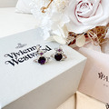 Vivienne westwood 紫色土星耳針 耳環