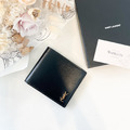 YSL 八卡短夾 平滑牛 黑金