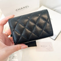 CHANEL MINI 三折短夾 黑牛_2