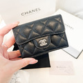 CHANEL MINI 三折短夾 黑牛_1