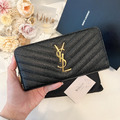 Saint Laurent Paris YSL 拉鍊長夾 黑金_1