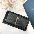 Saint Laurent Paris YSL 拉鍊長夾 黑金