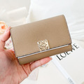 LOEWE 三折短夾 奶茶色 沙色_1