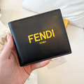 FENDI 八卡短夾 黑拼接黃_3