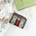 GUCCI 經典老花Ｕ型拉鍊鑰匙零錢包_1