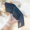 FURLA 扭扣三折中夾 藍/紫_2