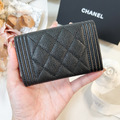 CHANEL BOY 單層卡包 黑銀_2