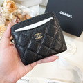 CHANEL 豆腐拉鏈零錢包 黑金_1