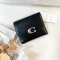 COACH 正櫃款C字三折短夾 黑