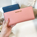 MK 拉鍊對開長夾 粉/藍/奶茶_5