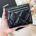 CHANEL 19三折短夾 黑金_4