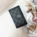 GUCCI 老花黑灰卡片夾