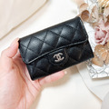 CHANEL COCO單層卡包 黑銀_3
