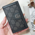 GUCCI 老花黑灰卡片夾_2