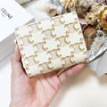 CELINE 凱旋門白老花 短夾_6