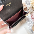 CHANEL 新款拉鍊卡包 黑金牛_4
