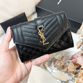 YSL 新款信封卡包 黑金_1