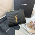 YSL 對開短夾 黑金