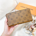 LV 拉鍊長夾 淺老花_4