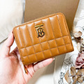 BURBERRY ㄇ字拉鍊零錢包 焦糖色_1