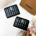 BURBERRY ㄇ字拉鍊零錢包 黑金/黑銀