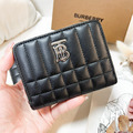 BURBERRY ㄇ字拉鍊零錢包 黑金/黑銀_3