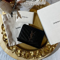 YSL 對開大零錢袋短夾 黑銀_1