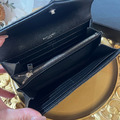 YSL 信封扣式長夾 黑銀_3