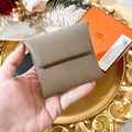 HERMES Bastia 豆乾零錢包 EPSOM 大象灰