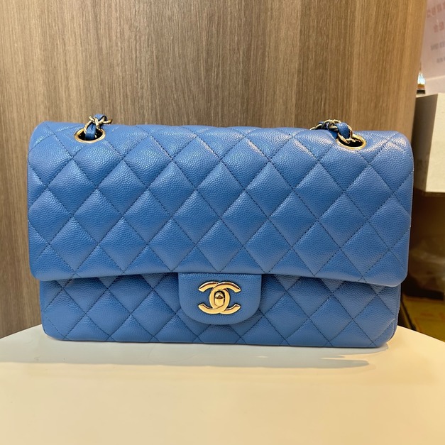 Chanel 藍色荔枝牛皮 CF25