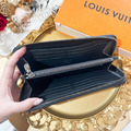 LV 黑老花拉鍊長夾_3