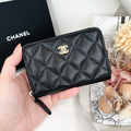 CHANEL ㄇ字拉鍊錢包 黑金牛_1