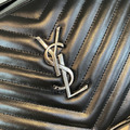 YSL LOU絎縫皮革相機包 黑銀_3